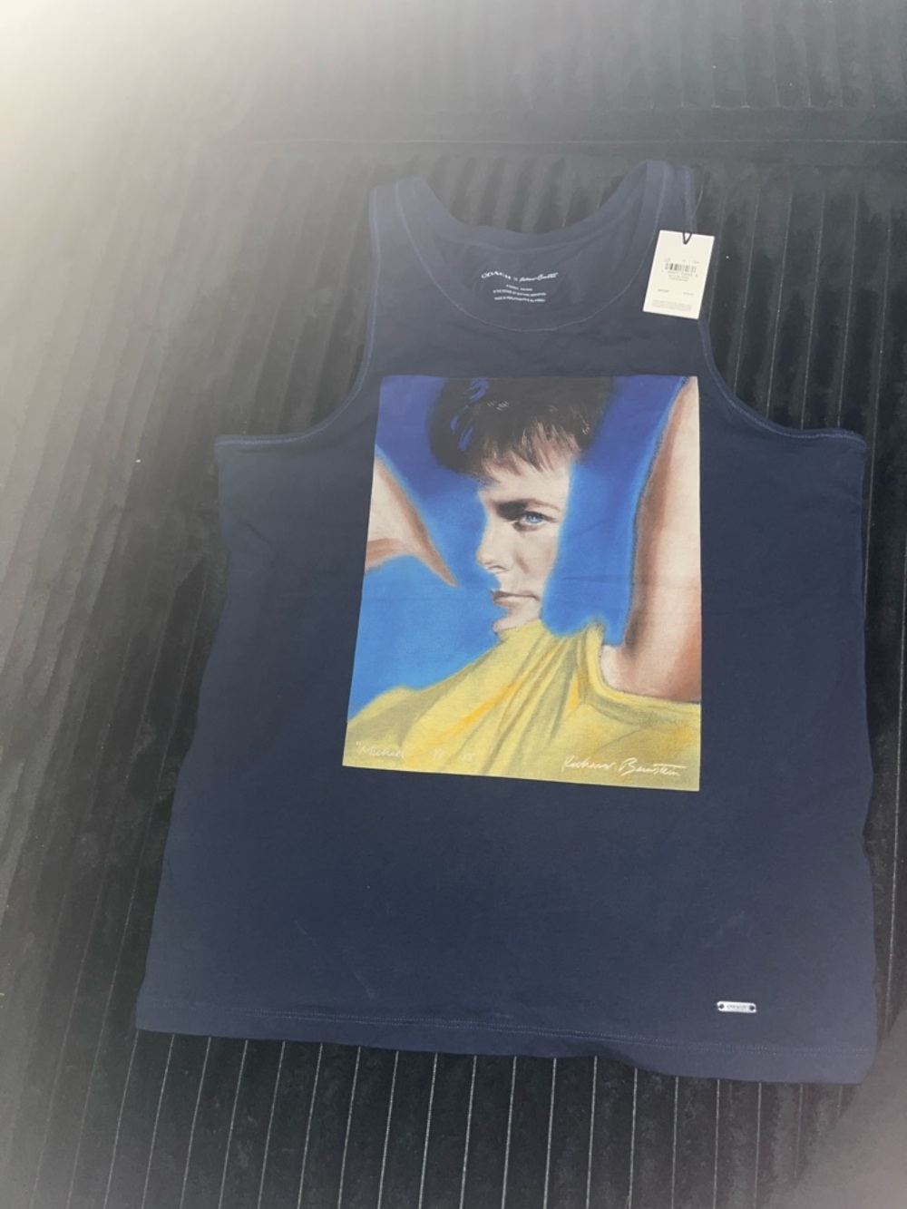 Coach Navy Tank with Colorful Portrait Panel